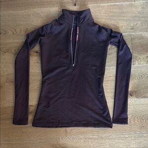 Nike Black Long Sleeve Fitted Mock Neck Zippered Top